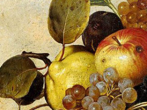 Caravaggio, Canestra di frutta, particolare