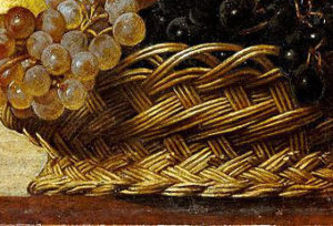 Caravaggio, Canestra di frutta, particolare