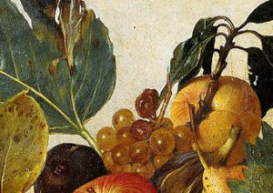 Caravaggio, Canestra di frutta, particolare