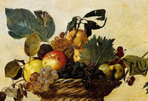 Caravaggio, Canestra di frutta, particolare