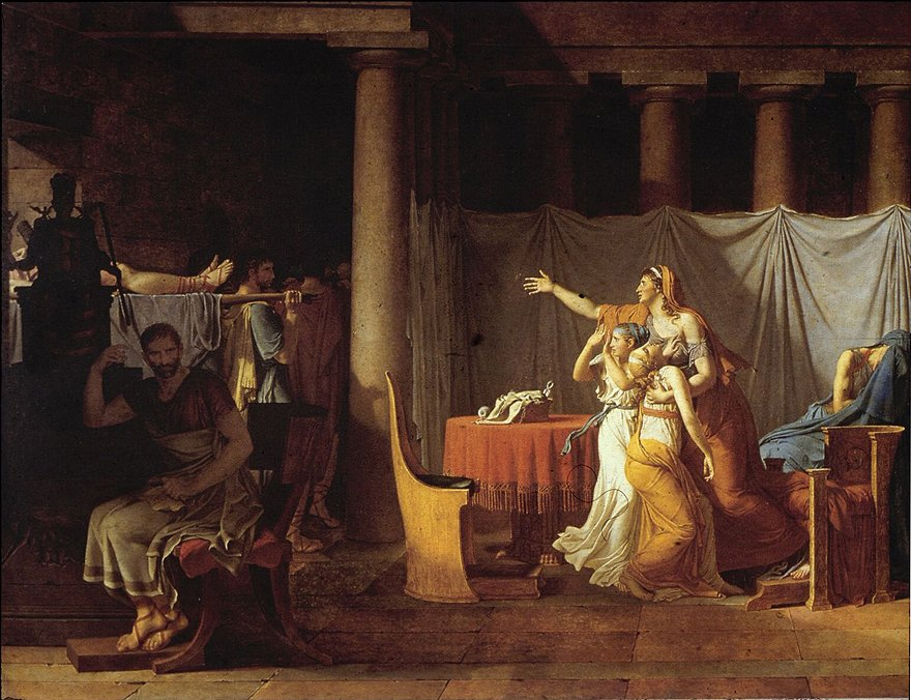 I littori portano a Bruto i corpi dei suoi figli di Jacques-Louis David