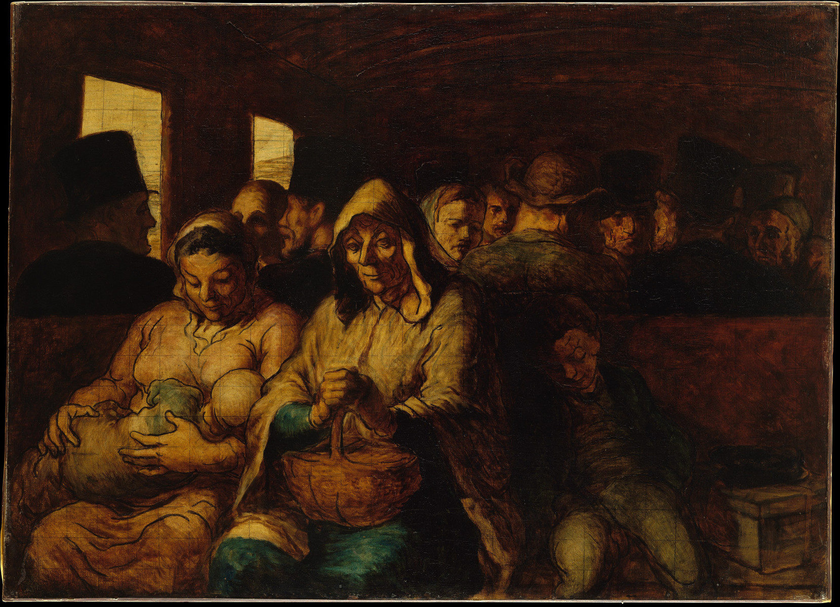 Il vagone di terza classe di Honoré Daumier
