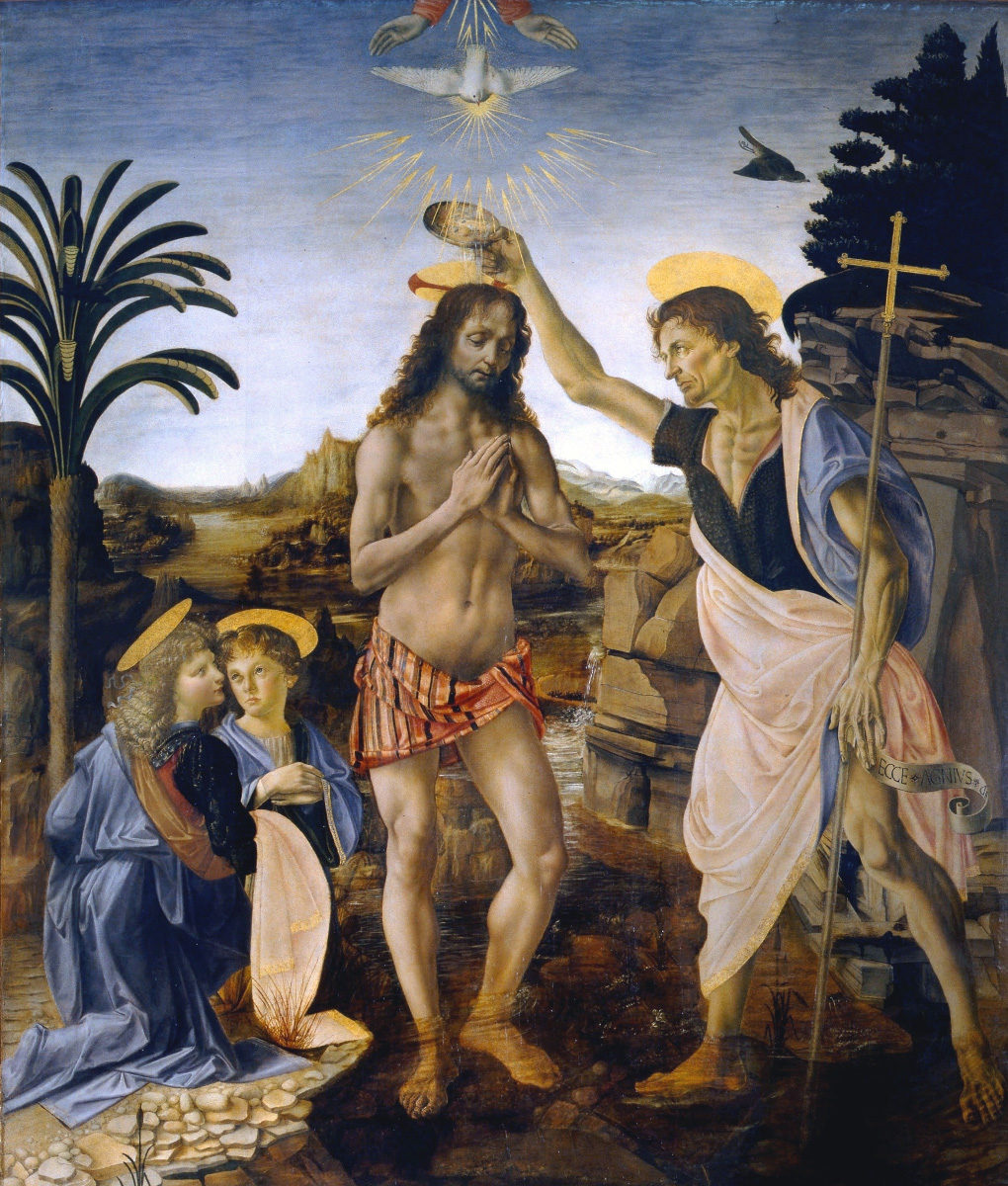 Il Battesimo di Cristo di Andrea del Verrocchio Leonardo Da Vinci