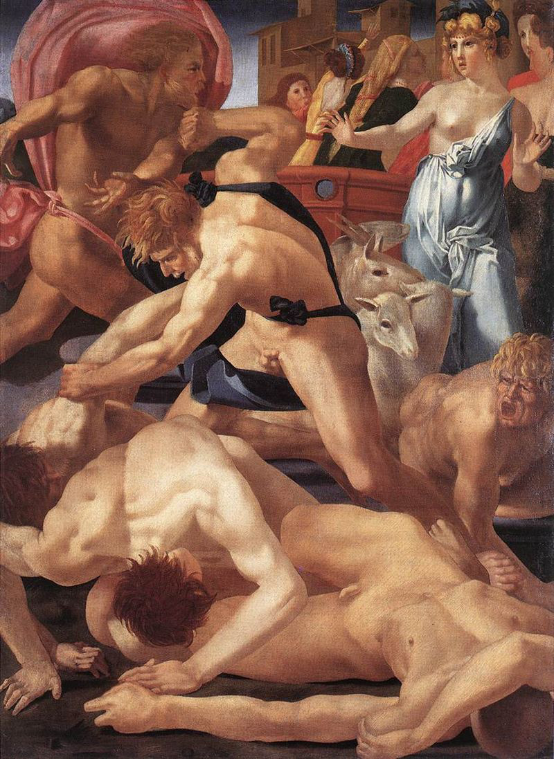 Mosè che difende le figlie di Jetro di Rosso Fiorentino