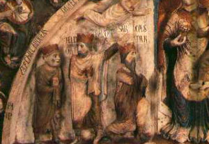 Benedetto Antelami, adorazione dei Magi, particolare