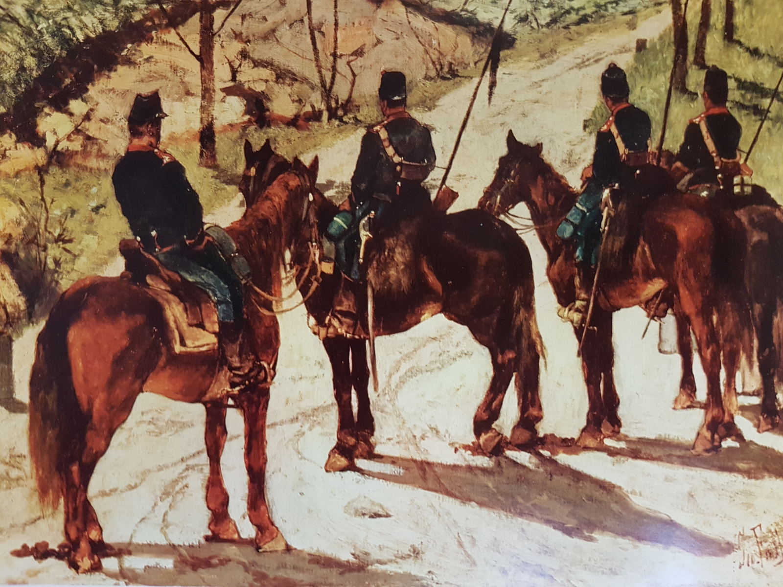 Gruppo di Lancieri su strada di Giovanni Fattori