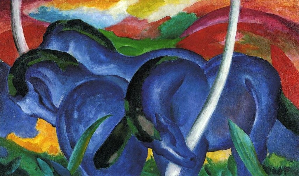 Grandi cavalli azzurri di Franz Marc