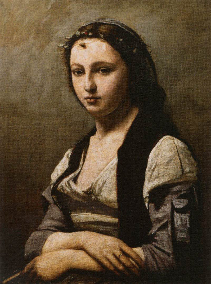 Giovane donna con perla di Camille Corot