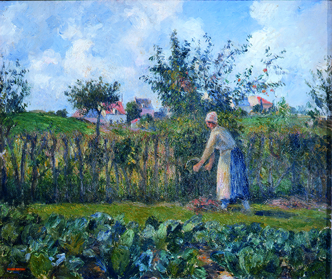 Donna nell'orto di Camille Pissarro