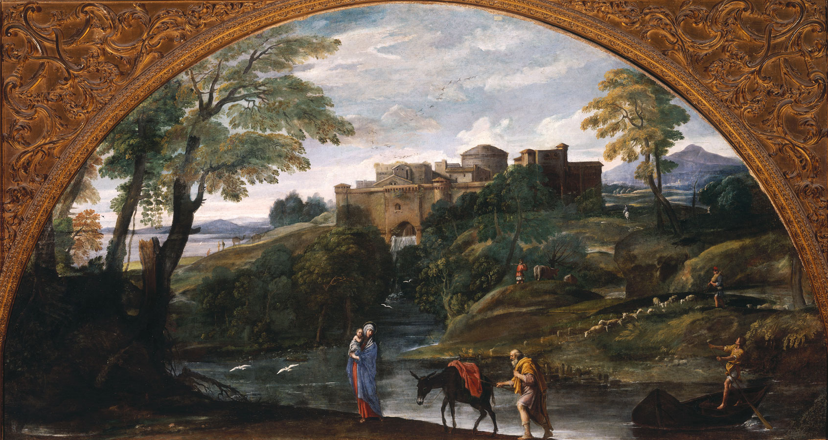 Paesaggio con la fuga in Egitto di Annibale Carracci
