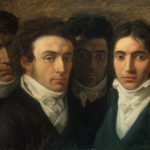 Autoritratto con Gaetano Cattaneo, Carlo Porta e Giuseppe Taverna (Cameretta Portiana) di Giuseppe Bossi