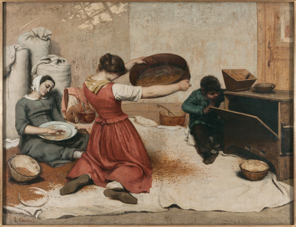 Le vagliatrici di grano di Gustave Courbet