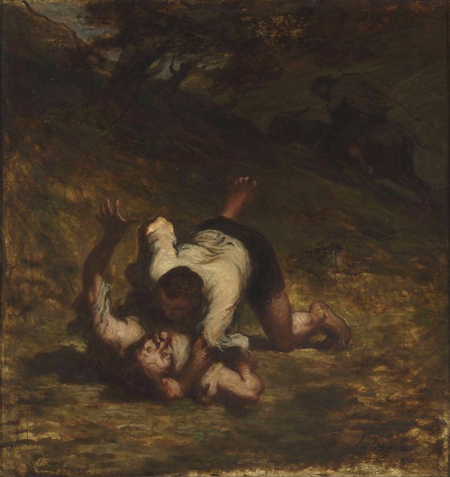 I ladri e l'asino di Honoré Daumier