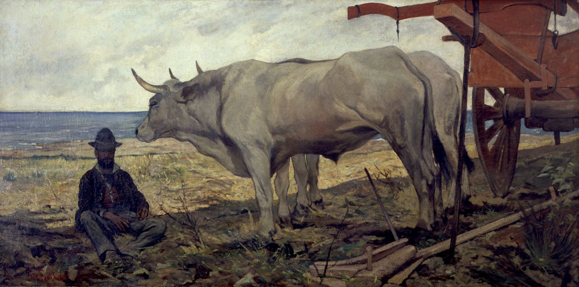 Il riposo (carro rosso) di Giovanni Fattori