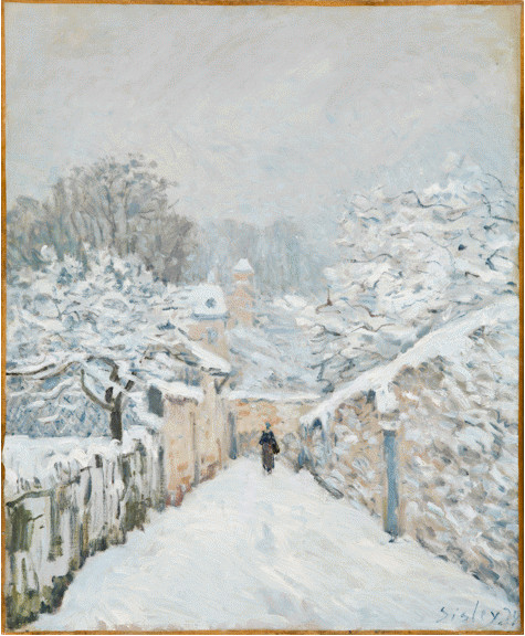 La neve a Louveciennes di Alfred Sisley