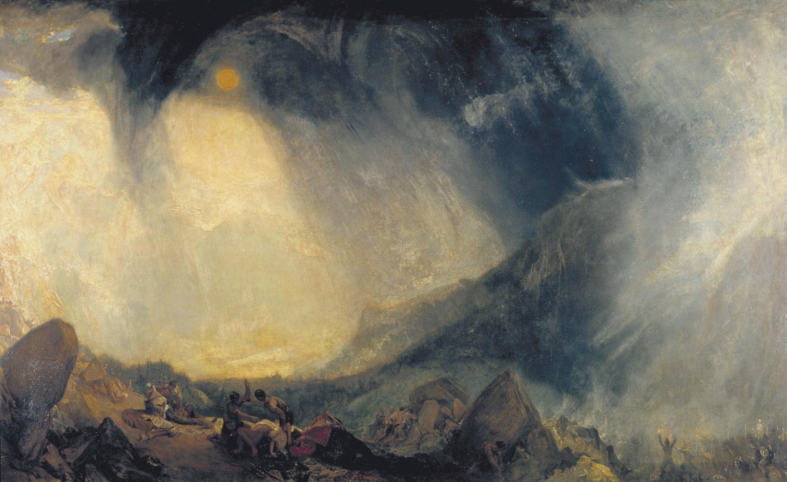 Bufera di Neve: Annibale e il suo esercito attraversano le Alpi di William Turner