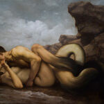 Roberto Ferri, Tritone e Nereide, 2024, olio su tela, 100 x 150 cm. Courtesy Roberto Ferri