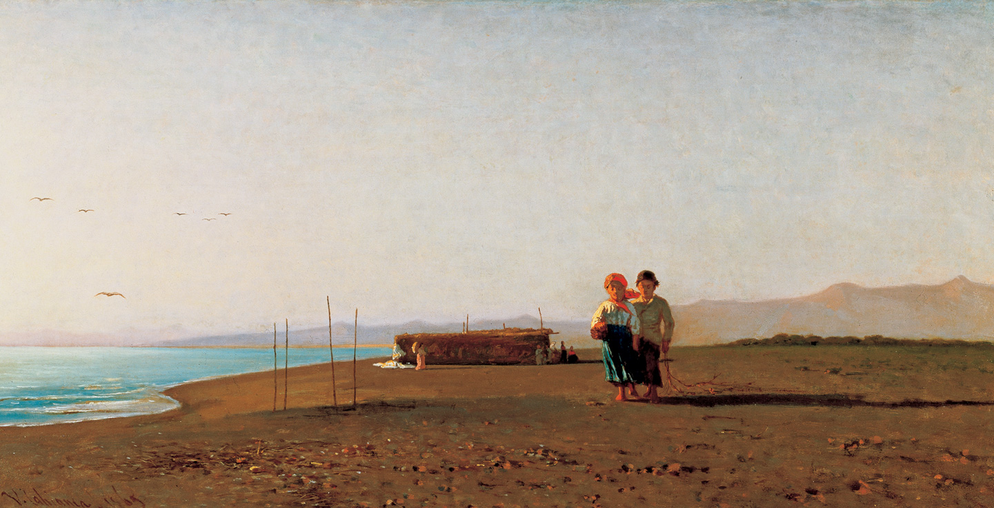Spiaggia a Viareggio di Vincenzo Cabianca