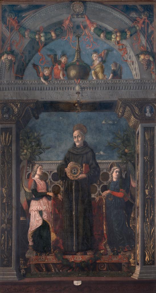 San Bernardino da Siena e angeli di Andrea Mantegna