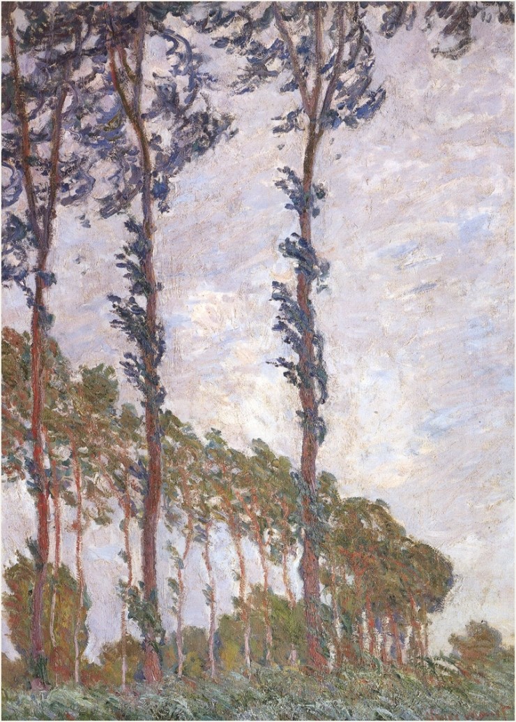 Effetto vento, serie dei pioppi di Claude Monet