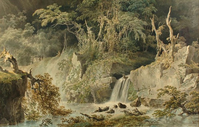 Paesaggio con cascata di Giuseppe Pietro Bagetti
