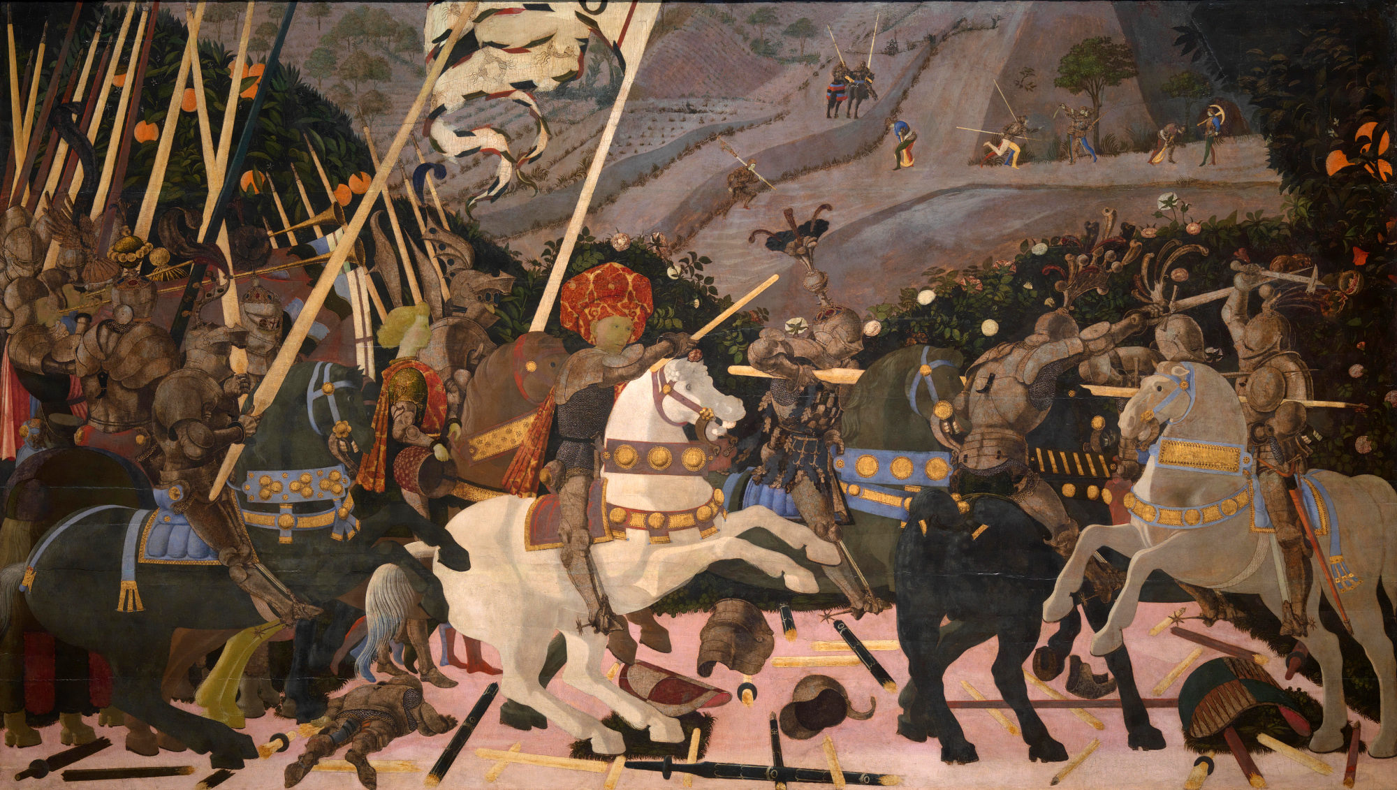 Battaglia di San Romano. Niccolò da Tolentino alla testa della cavalleria fiorentina di Paolo Uccello