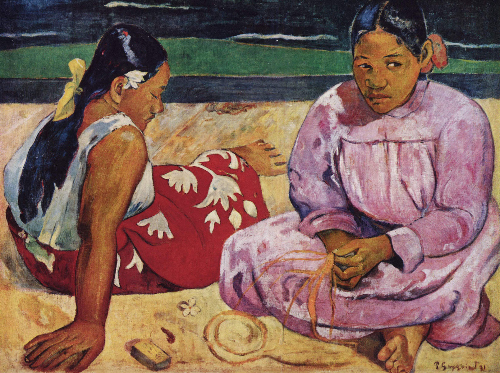 Donne di Tahiti sulla spiaggia di Paul Gauguin