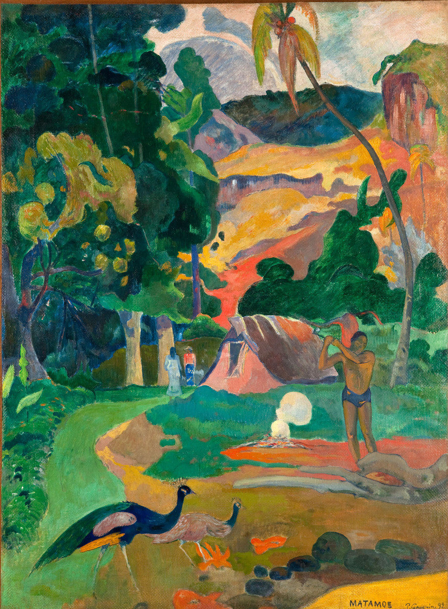 Matamoe (Paesaggio con pavoni) di Paul Gauguin