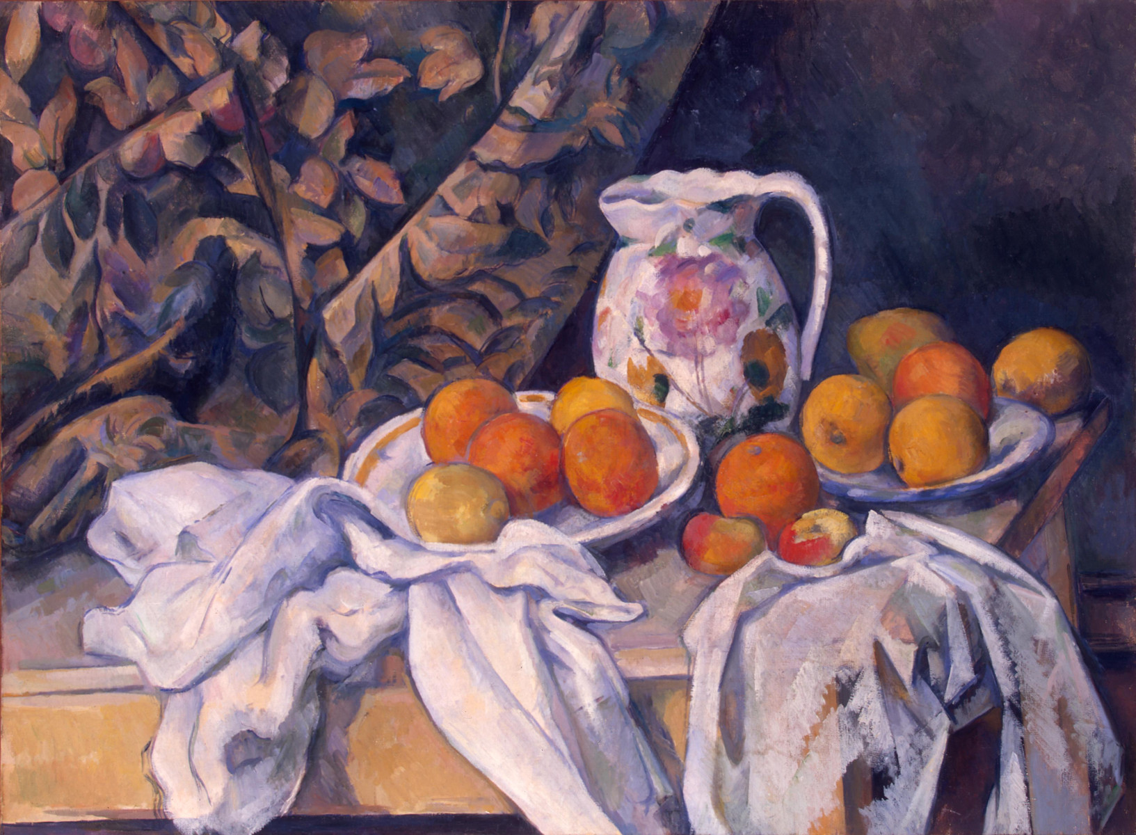 Natura morta con tenda e brocca a fiori di Paul Cezanne - ADO Analisi  dell'opera