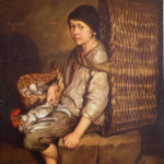 Portarolo seduto con cesta a tracolla uova e pollame di Pitocchetto (Giacomo Ceruti)