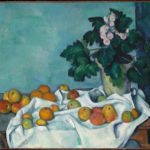 Natura morta con mele e un vaso di primule di Paul Cézanne