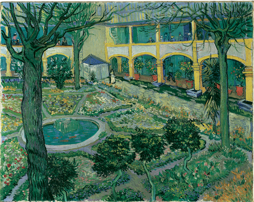 Il cortile interno dell’ospedale di Arles di Vincent Van Gogh