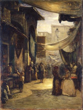 Mercato Vecchio di Firenze di Antonio Fontanesi