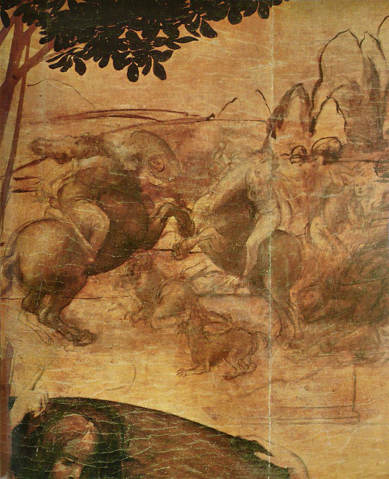 Adorazione dei Magi di Leonardo da Vinci - dettaglio