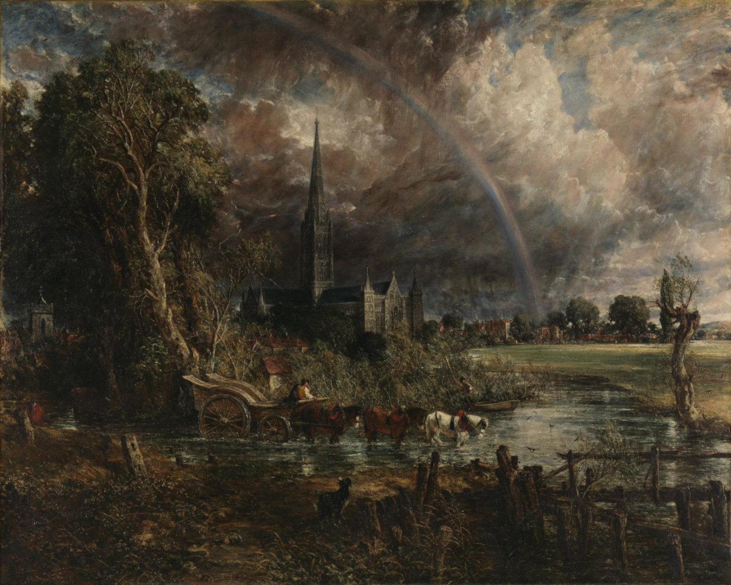 La cattedrale di Salisbury vista dai prati di John Constable