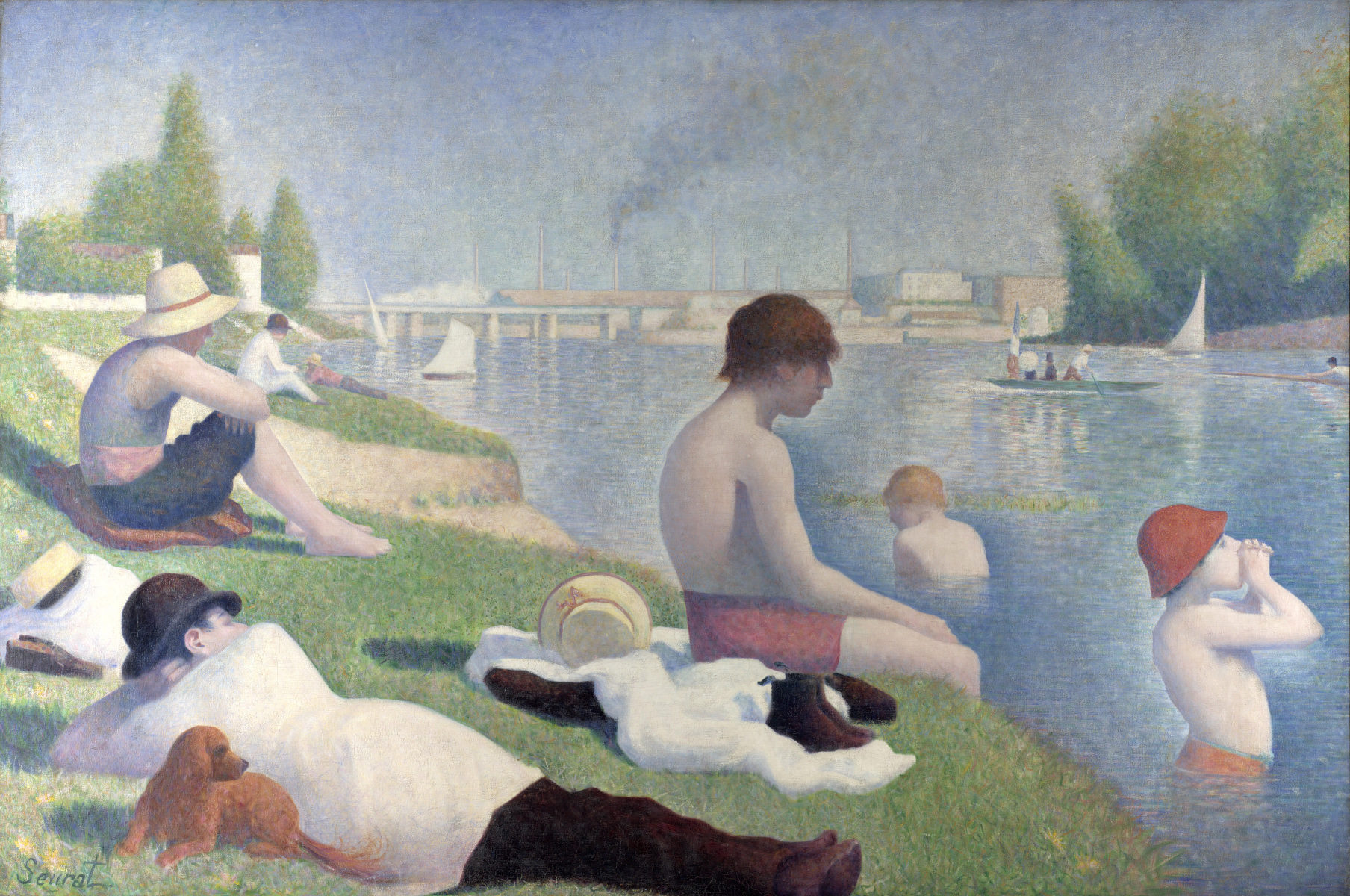 Une baignade à Asnières di Georges Seurat - Bagnanti ad Asnières