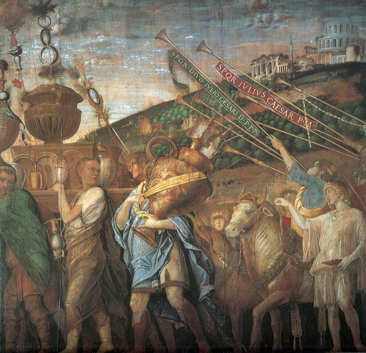 Portatori di vasi, tori sacrificali e trombettieri di Andrea Mantegna