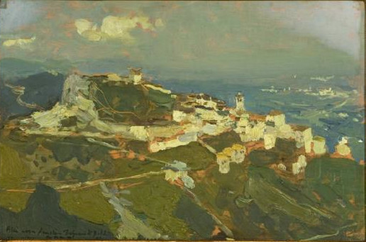 Il Sacro Monte dal Campo dei Fiori in una sera di maggio di Domenico De Bernardi