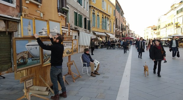 Venice in Oil di Banksy in via Garibaldi a Venezia