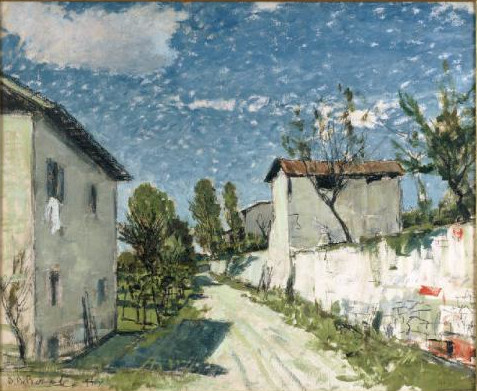 Veduta della strada del Mirasole a Varese di Domenico De Bernardi