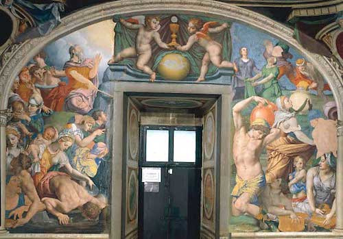 Mosè fa scaturire l'acqua dalla roccia di Agnolo Bronzino