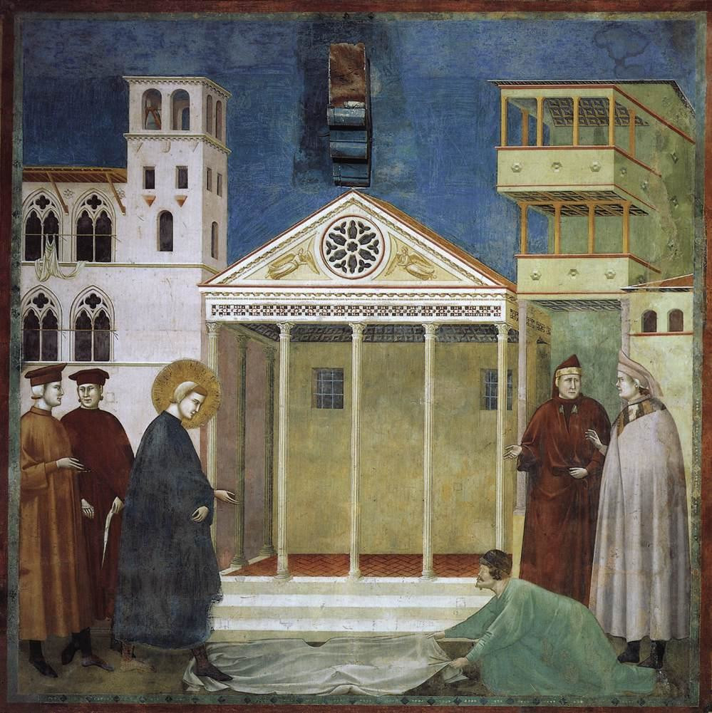 Omaggio dell'uomo semplice di Giotto