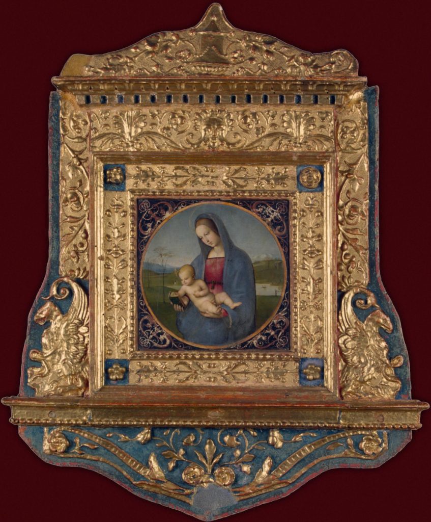 La Madonna Connestabile di Raffaello nella cornice originale disegnata dall'artista.