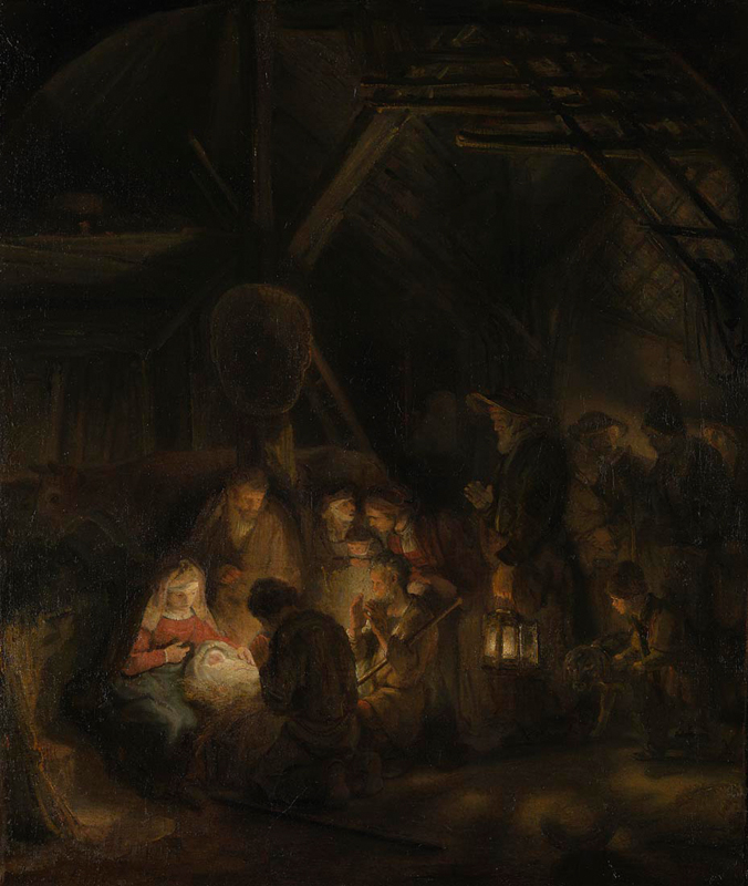 Adorazione dei pastori di Rembrandt