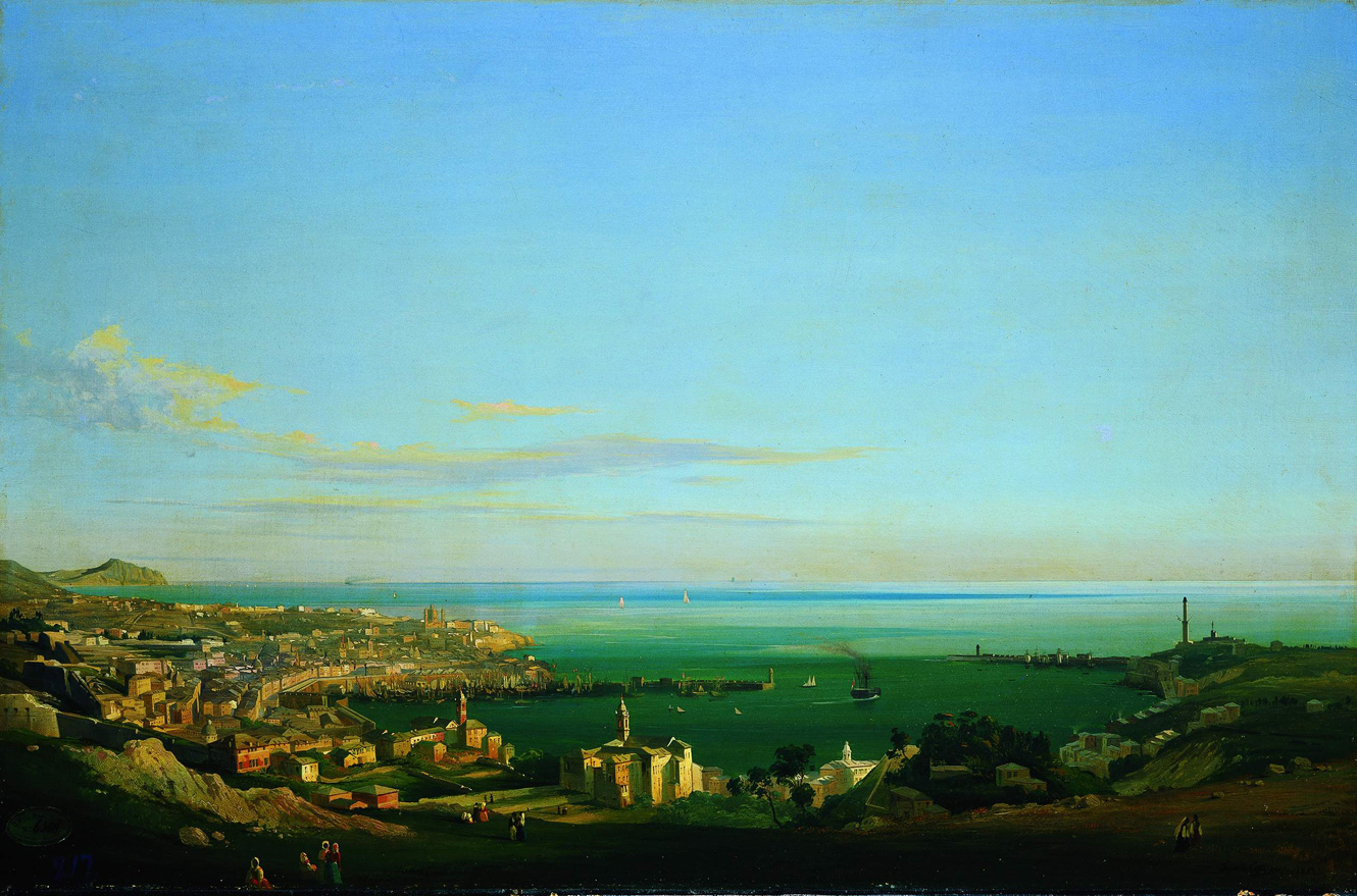 Il porto di Genova nel 1850 di Ippolito Caffi