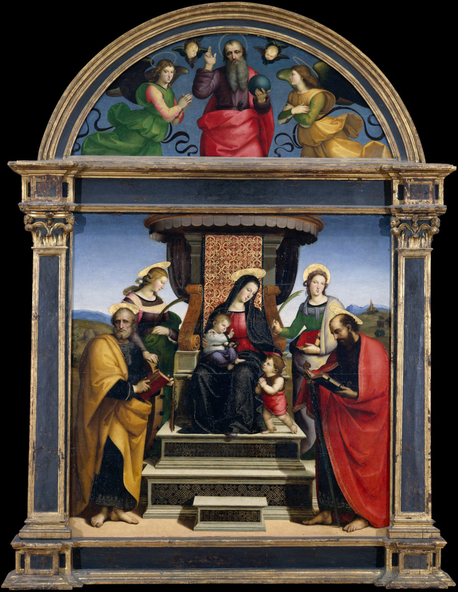 Madonna col Bambino in trono e cinque santi di Raffaello della Pala Colonna