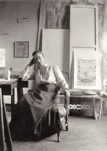 Fotografia di Hilma af Klint nel suo studio di Hamngatan a Stoccolma