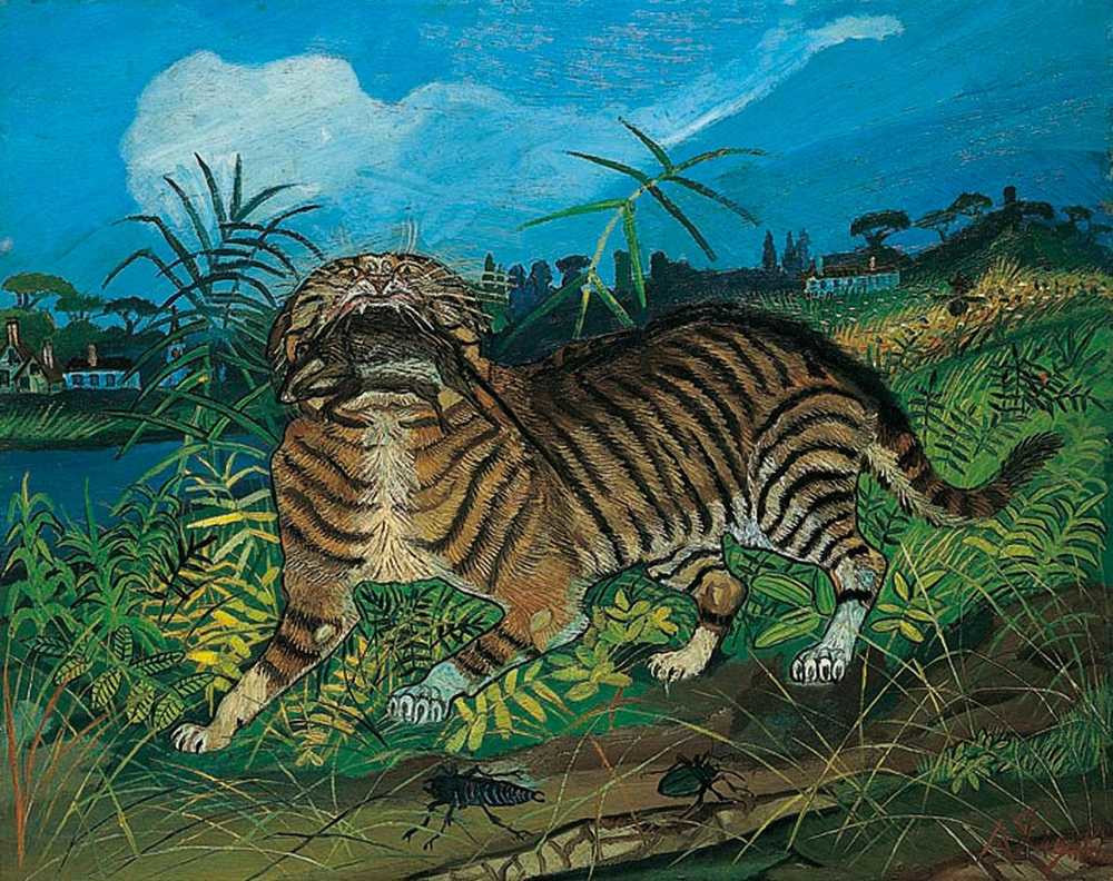 Gatto con topo di Antonio Ligabue