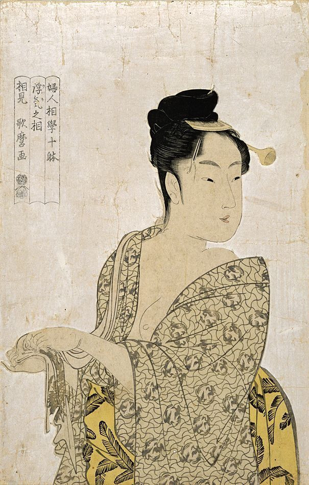 Il tipo civettuolo tra i dieci tipi di fisionomia di donna di Kitagawa Utamaro