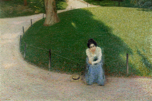 La fidanzata a Villa Borghese di Giacomo Balla